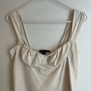 Forever 21 Cream Ruffled Top